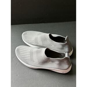 US Sports Womens Sz 8 Gray Woven Comfort Shoes Memory Foam Walking Casual